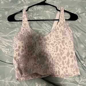 Stylish Gray Leopard Print Lululemon Women's Top
